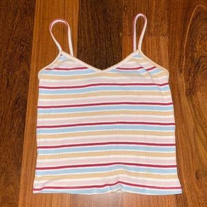 70s style print slightly cropped tank top by Bershka